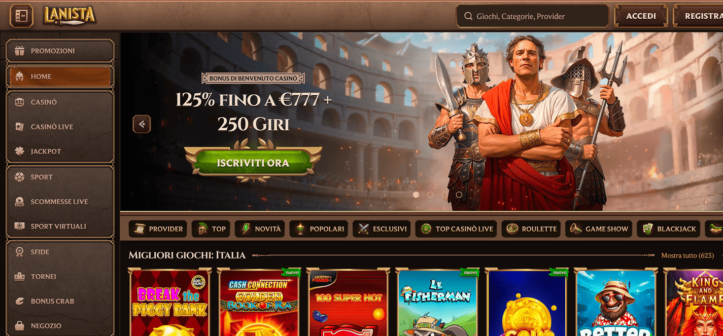 Lanista casino non AAMS